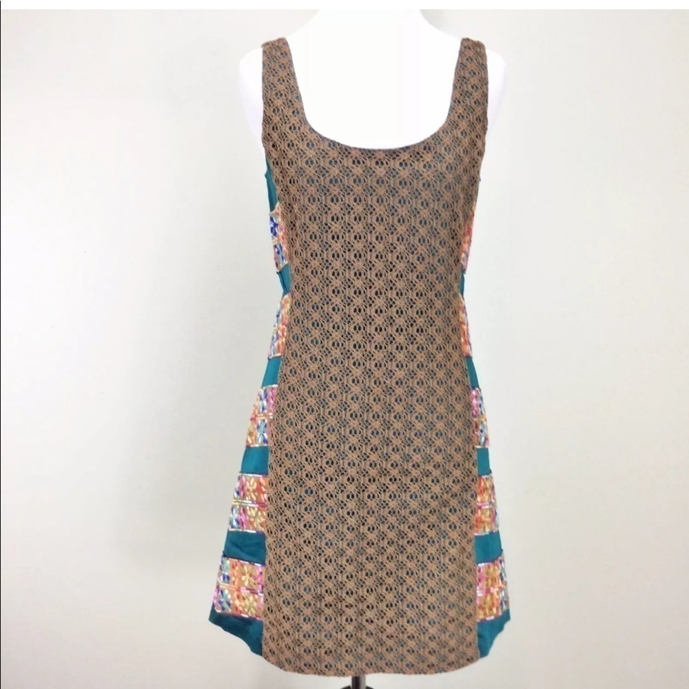 Judith March Mocha Crochet Shift Dress size large